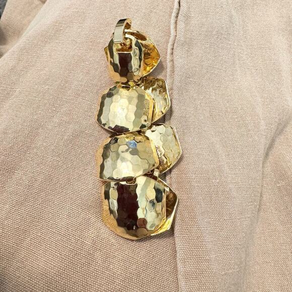 Bracelet Joan Rivers Goldtone Hammered Circles Vintage - Picture 2 of 4